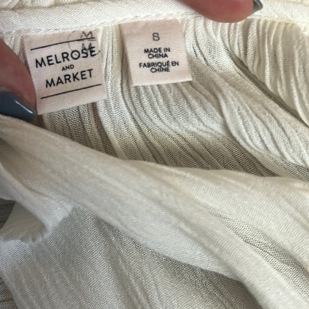 Melrose and Market white braided strap tank top